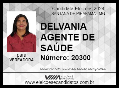 Candidato DELVANIA AGENTE DE SAÚDE 2024 - SANTANA DE PIRAPAMA - Eleições