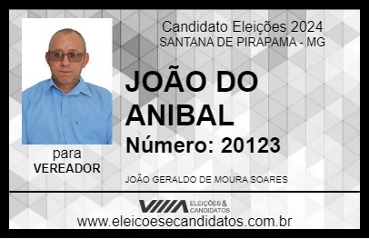 Candidato JOÃO DO ANIBAL 2024 - SANTANA DE PIRAPAMA - Eleições