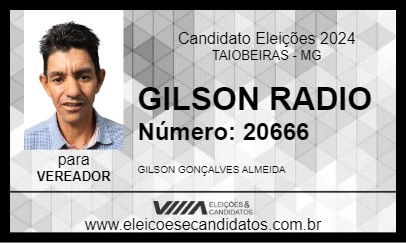 Candidato GILSON RADIO 2024 - TAIOBEIRAS - Eleições