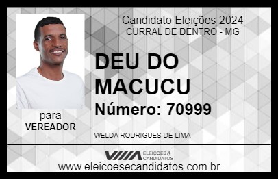 Candidato DÉU DO MACUCO 2024 - CURRAL DE DENTRO - Eleições