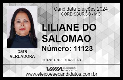 Candidato LILIANE DO SALOMAO 2024 - CORDISBURGO - Eleições