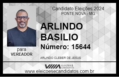 Candidato ARLINDO BASILIO 2024 - PONTE NOVA - Eleições