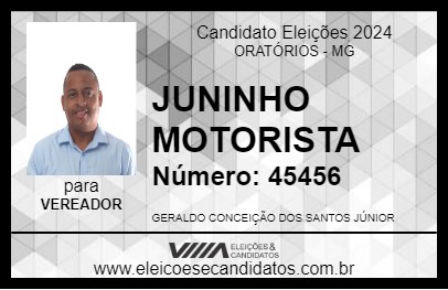 Candidato JUNINHO MOTORISTA 2024 - ORATÓRIOS - Eleições