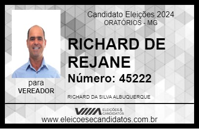 Candidato RICHARD DE REJANE 2024 - ORATÓRIOS - Eleições