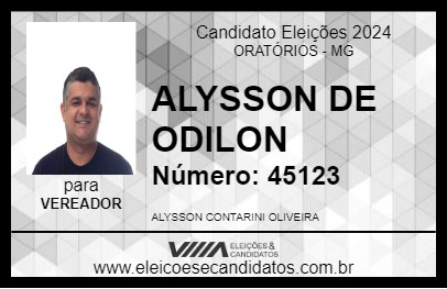 Candidato ALYSSON DE ODILON 2024 - ORATÓRIOS - Eleições