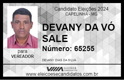 Candidato DEVANY DA VÓ SALE 2024 - CAPELINHA - Eleições