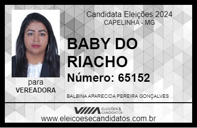 Candidato BABY DO RIACHO 2024 - CAPELINHA - Eleições