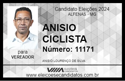 Candidato ANISIO CICLISTA 2024 - ALFENAS - Eleições