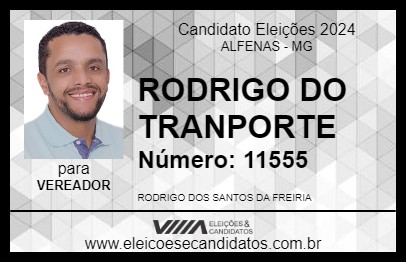 Candidato RODRIGO DO TRANSPORTE 2024 - ALFENAS - Eleições