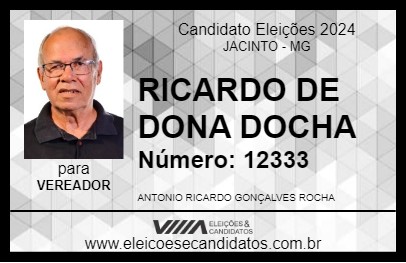 Candidato RICARDO DE DONA DOCHA 2024 - JACINTO - Eleições