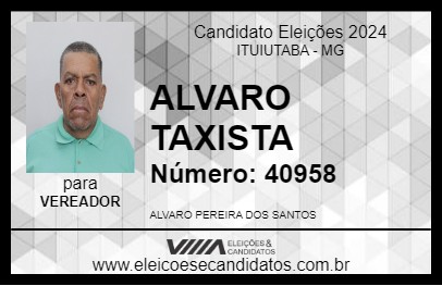 Candidato ALVARO TAXISTA 2024 - ITUIUTABA - Eleições