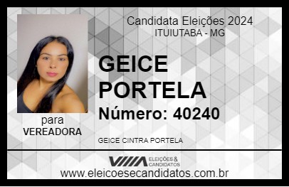 Candidato GEICE PORTELA 2024 - ITUIUTABA - Eleições