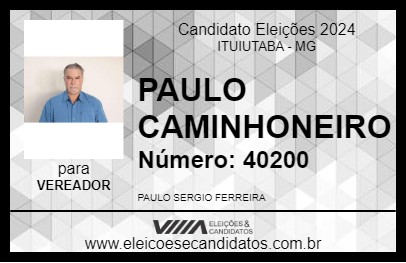 Candidato PAULO CAMINHONEIRO 2024 - ITUIUTABA - Eleições