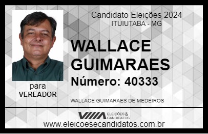 Candidato WALLACE GUIMARAES 2024 - ITUIUTABA - Eleições