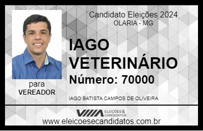 Candidato IAGO VETERINÁRIO 2024 - OLARIA - Eleições