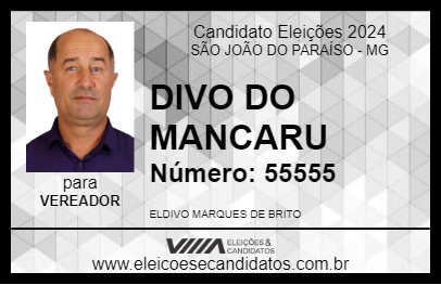 Candidato DIVO DO MANDACARU 2024 - SÃO JOÃO DO PARAÍSO - Eleições