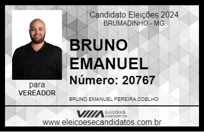 Candidato BRUNO EMANUEL 2024 - BRUMADINHO - Eleições