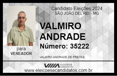 Candidato VALMIRO ANDRADE 2024 - SÃO JOÃO DEL REI - Eleições