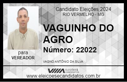 Candidato VAGUINHO DO AGRO 2024 - RIO VERMELHO - Eleições