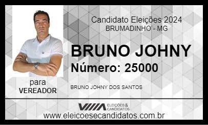 Candidato BRUNO JOHNY 2024 - BRUMADINHO - Eleições