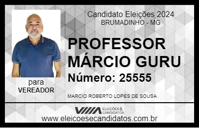 Candidato PROFESSOR MÁRCIO GURU 2024 - BRUMADINHO - Eleições