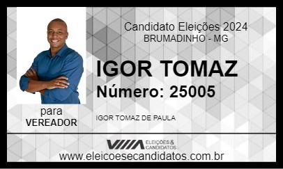 Candidato IGOR TOMAZ 2024 - BRUMADINHO - Eleições