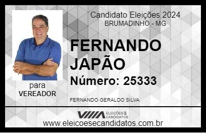 Candidato FERNANDO JAPÃO 2024 - BRUMADINHO - Eleições