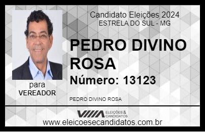 Candidato PEDRO DIVINO ROSA 2024 - ESTRELA DO SUL - Eleições