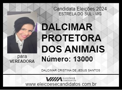 Candidato DALCIMAR PROTETORA DOS ANIMAIS 2024 - ESTRELA DO SUL - Eleições