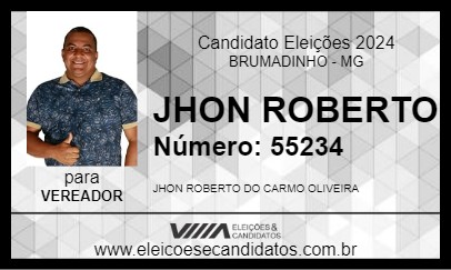 Candidato JHON ROBERTO 2024 - BRUMADINHO - Eleições