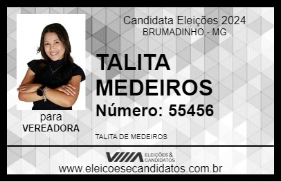 Candidato TALITA MEDEIROS 2024 - BRUMADINHO - Eleições