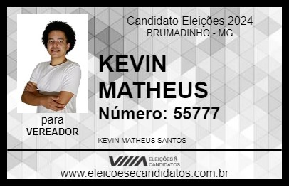 Candidato KEVIN MATHEUS 2024 - BRUMADINHO - Eleições