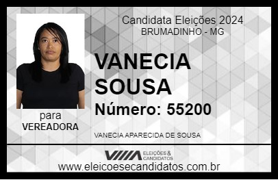 Candidato VANECIA SOUSA 2024 - BRUMADINHO - Eleições