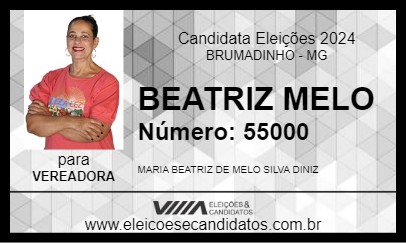 Candidato BEATRIZ MELO 2024 - BRUMADINHO - Eleições