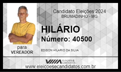 Candidato HILÁRIO 2024 - BRUMADINHO - Eleições