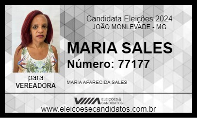 Candidato MARIA SALES 2024 - JOÃO MONLEVADE - Eleições