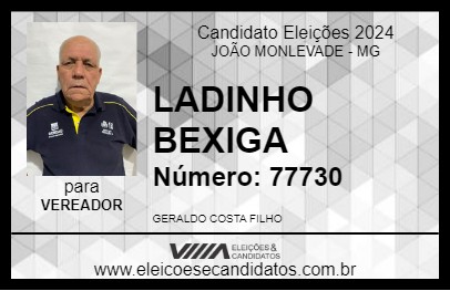 Candidato LADINHO BEXIGA 2024 - JOÃO MONLEVADE - Eleições