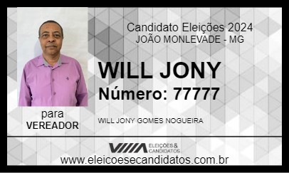 Candidato WILL JONY 2024 - JOÃO MONLEVADE - Eleições