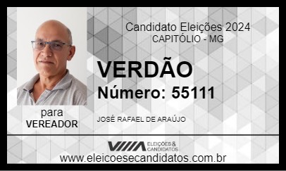 Candidato VERDÃO 2024 - CAPITÓLIO - Eleições