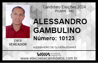 Candidato ALESSANDRO GAMBULINO 2024 - PIUMHI - Eleições