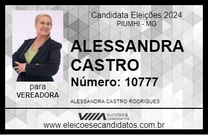 Candidato ALESSANDRA CASTRO 2024 - PIUMHI - Eleições