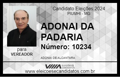 Candidato ADONAI DA PADARIA 2024 - PIUMHI - Eleições