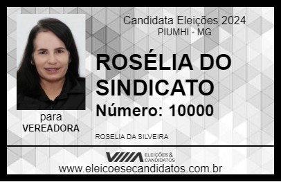 Candidato ROSÉLIA DO SINDICATO 2024 - PIUMHI - Eleições