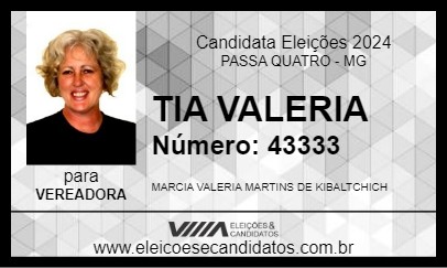 Candidato TIA VALERIA 2024 - PASSA QUATRO - Eleições