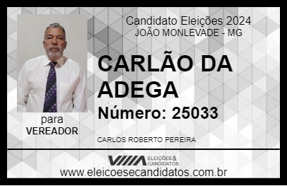 Candidato CARLÃO DA ADEGA 2024 - JOÃO MONLEVADE - Eleições