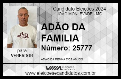 Candidato ADÃO DA FAMILIA 2024 - JOÃO MONLEVADE - Eleições