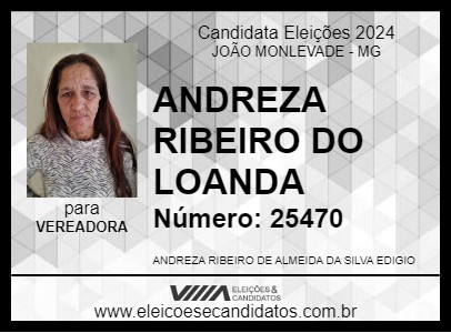 Candidato ANDREZA RIBEIRO DO LOANDA 2024 - JOÃO MONLEVADE - Eleições