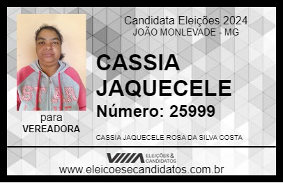 Candidato CASSIA JAQUECELE 2024 - JOÃO MONLEVADE - Eleições