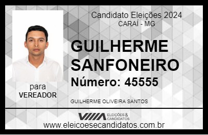 Candidato GUILHERME SANFONEIRO 2024 - CARAÍ - Eleições