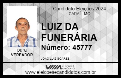 Candidato LUIZ DA FUNERÁRIA 2024 - CARAÍ - Eleições